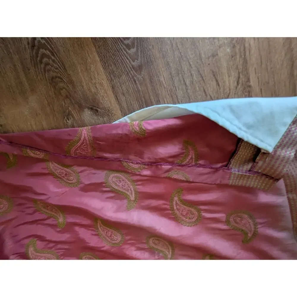 Banasata Pink Sarees Silk Embroidered Paley Saree 84 x 92 each 2 panels